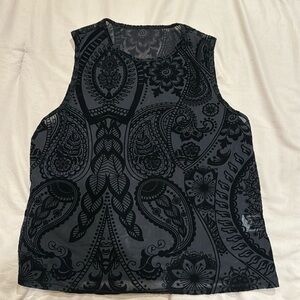 SHEIN NWOT velvet patched sheer tank women’s plus